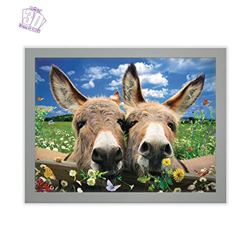 3D LiveLife Lenticular Wall Art Prints - Donkeys from Deluxebase. Unframed 3D Farm Poster. Perfect wall decor. Original artwork licensed from renowned artist, David Penfound