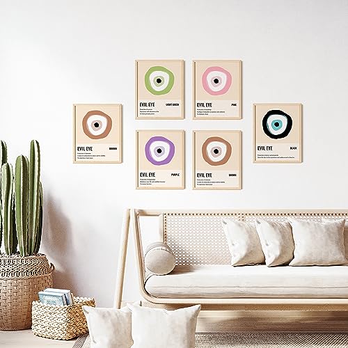 97 Decor Evil Eye Decor Poster - Pink Wall Decor Art, Room Decor, Home Decor, Aesthetic Poster, Eyes Print Painting Protection Artwork Decoration (8x10 UNFRAMED)