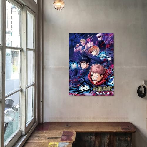 KAIWALK Jujutsu Kaisen Poster Anime Characters Print on Canvas Painting Wall Art for Living Room Decor Boy Gift (Unframed, Q-Jujutsu Kaisen 3-1pcs)