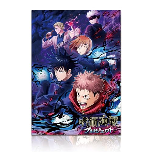 KAIWALK Jujutsu Kaisen Poster Anime Characters Print on Canvas Painting Wall Art for Living Room Decor Boy Gift (Unframed, Q-Jujutsu Kaisen 3-1pcs)