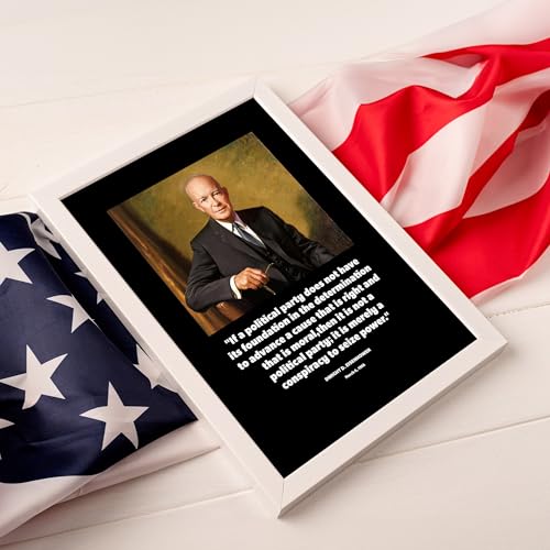 Dwight D. Eisenhower Quote - Patriotic Wall Art Poster, This Motivational Wall Decor Is An Ideal Inspirational Art For Home Decor, Bedroom Decor, Man Cave Room Decor, or 4th Of July, Unframed - 8x10