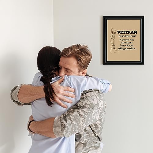 Veteran - Military Patriotic Wall Art Poster, This Motivational Wall Decor Is An Ideal Inspirational Art For Home Decor, Bedroom Decor, Man Cave Room Decor Aesthetic, or 4th Of July, Unframed - 8x10