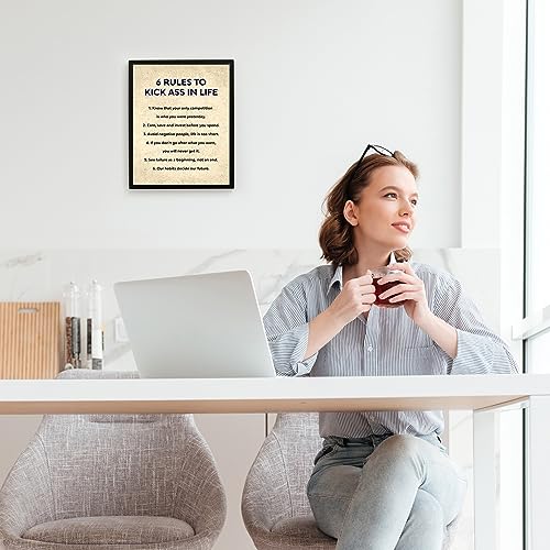 "Six Rules to Kick Ass in Life"-Inspirational Wall Art-8 x 10" Fierce Motivational Poster Print-Ready to Frame. Home-Office-Studio-Dorm Decor. Perfect Desk & Cubicle Sign. Great Gift of Motivation!