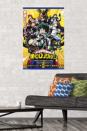 Trends International My Hero Academia - Key Art Wall Poster, 22.375" x 34", Poster & Mount Bundle