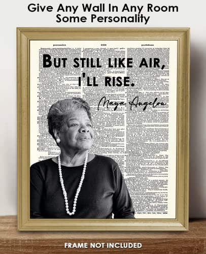 Inspirational Wall Art Poster "But Still Like Air…", Maya Angelou 8x10 Dictionary, Motivational Wall Art & Positive Affirmations Wall Decor for Bedroom, Teen Girl, Boy & Office Decor for Men, Women