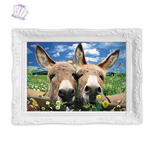 3D LiveLife Lenticular Wall Art Prints - Donkeys from Deluxebase. Unframed 3D Farm Poster. Perfect wall decor. Original artwork licensed from renowned artist, David Penfound