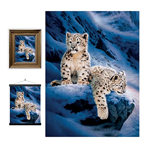 3D LiveLife Lenticular Wall Art Prints - Snow Leopard Cubs from Deluxebase. Unframed 3D Big Cat Poster. Perfect wall decor. Original artwork licensed from renowned artist, Joh Naito