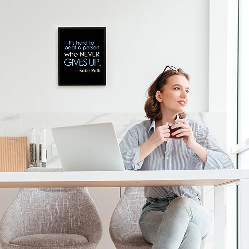 Babe Ruth Quotes- Hard To Beat The Person Who Never Gives Up- Motivanal Poster Print, Inspirational Typographic Wall Art For Home Decor, Office Decor, Locker Room & Gym Decor. Unframed- 8x10"