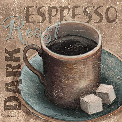 Popular Classic Coffee Espresso Java Dark Roast Signs; Kitchen Decor; Two 12x12in Poster Prints. Teal/Brown