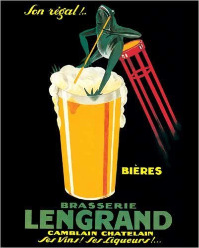 Brasserie Lengrand By G. Piana, Beer Frog Vintage Advertising Poster Print 16x20"