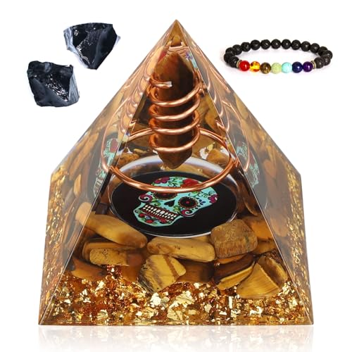 Orgone Pyramid Natural Stones Orgonite Pyramid Protection Crystals Energy Generator for Reducing Pressure Balancing Chakras