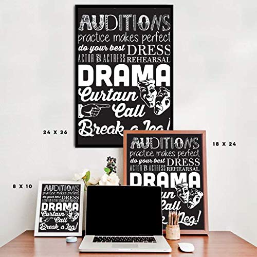 Inspired Posters - All About Drama - Theater Decorative Wall Art Poster - Modern Home Decor - Motivational Posters - UV Print 8x10 Poster