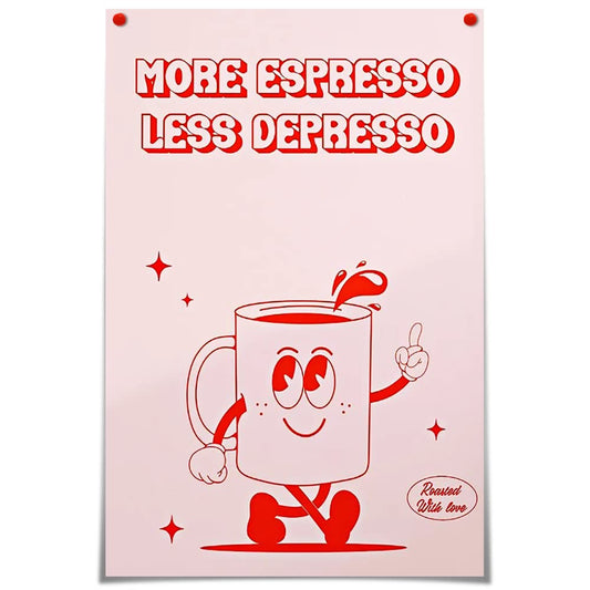 Cute Vintage Coffee Cup Posters for Room Aesthetic Retro Pink Quotes More Expresso Canvas Wall Art Prints Painting Funny Coffee Art Wall Decor Pictures for Kitchen Dining Room Bar 12x16in Unframed