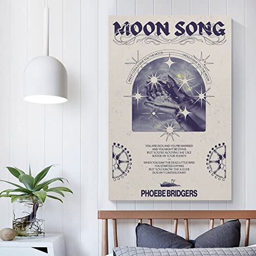 OGMAY Phoebe Bridgers Poster Moon Song Album Music Poster Canvas Art Poster BWU Modern Family Bedroom Decor Posters 12x18inch(30x45cm)