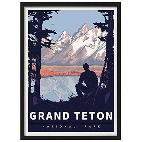 HCHANA Wyoming Grand Teton National Park America Vintage Travel Poster Art Print Painting Home Decoration Gift