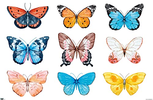 Trends International Watercolor Butterflies Wall Poster, 22.375" x 34", Unframed Version