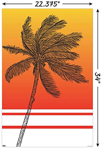 Trends International Line Art-Palm Tree Wall Poster, 22.375" x 34", Unframed Version