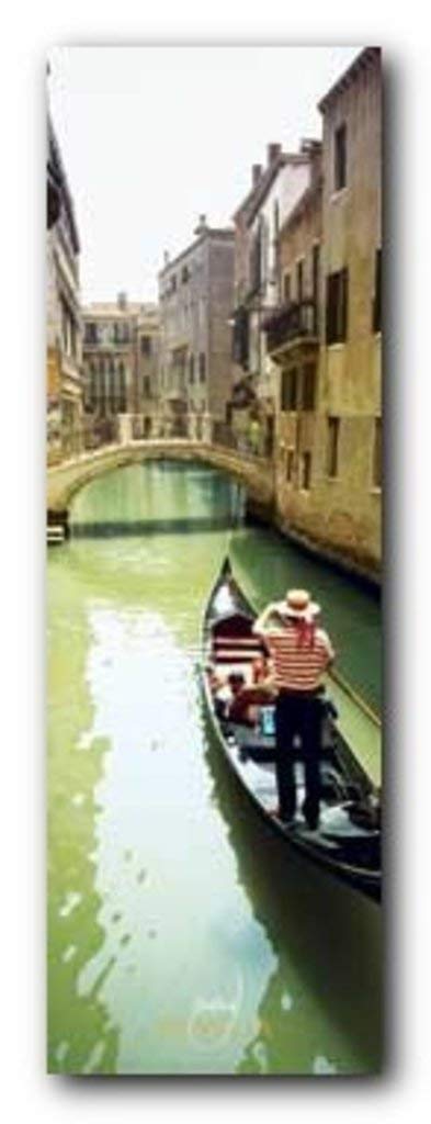 Pyramid America Gondola in Venice Canal Gondolier Rowing Italia Venezia Slim Cool Wall Decor Art Print Poster 12x36