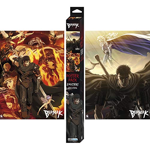 ABYSTYLE Berserk Unframed Boxed Poster 15" x 20.5" Featuring Guts, Griffith, Casca, Puck & Farnese Wall Art Prints for Bedroom Home Office Room Decor Gift