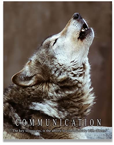 Gray Timber Wolf Motivational Poster Art Print 11x14 WWF Wildlife Sculpture Gift Class Room Wall Decor Pictures