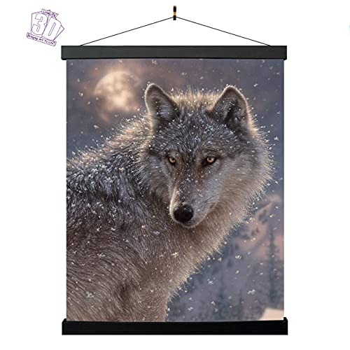 3D LiveLife Lenticular Wall Art Prints - Lone Wolf from Deluxebase. Unframed 3D Animal Poster. Perfect wall decor. Original artwork licensed from renowned artist, Collin Bogle