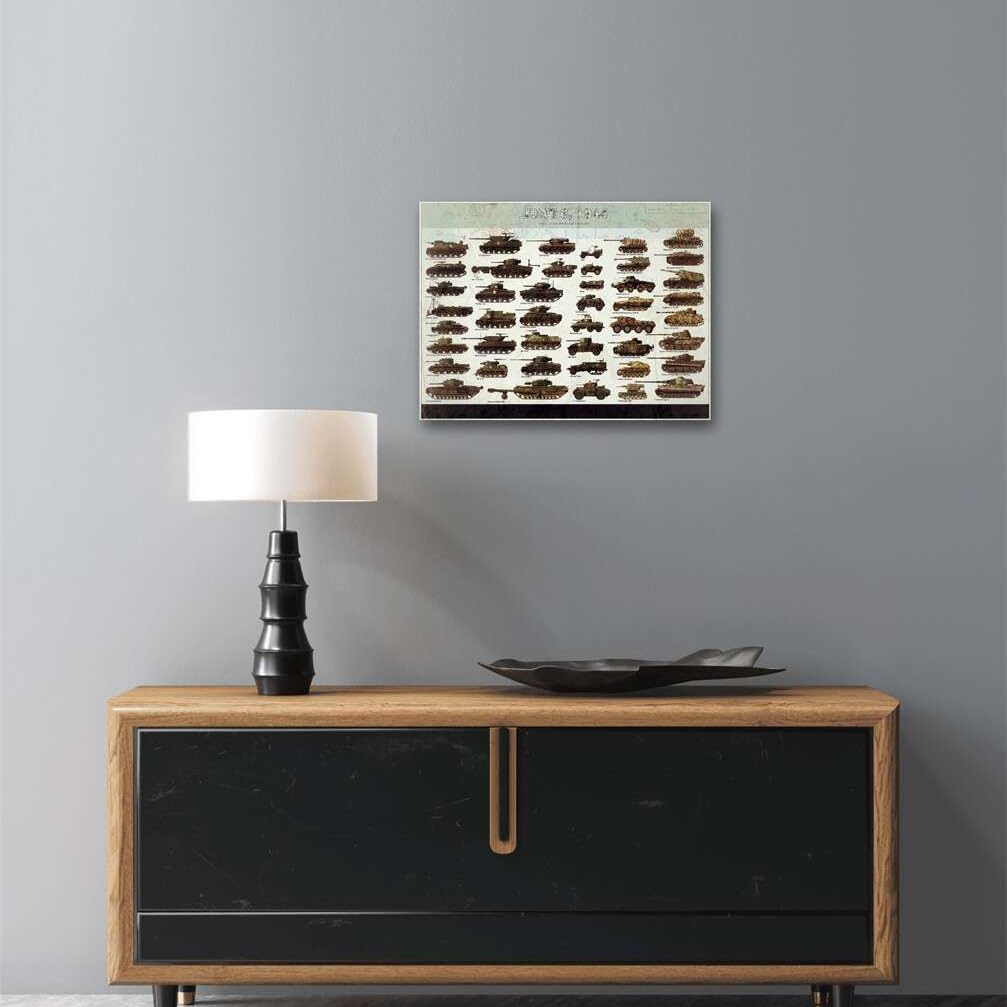 Meishe Art Poster Print Retro Vintage Tanks Collection Identification Reference D-Day The Normandy Campaign Military Home Wall Decor 23.62''x17.72''