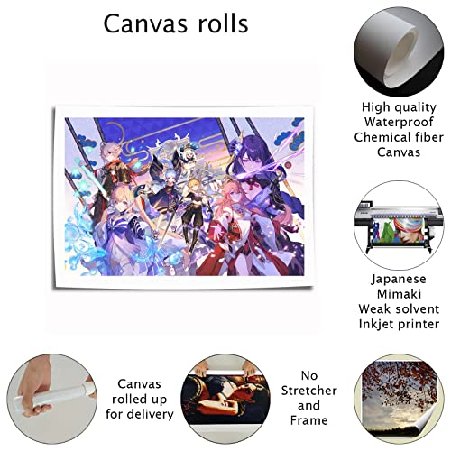 Genshin Impact Raiden Shogun Yae Miko Kaedehara Kazuha Kamisato Ayaka Wall Art Canvas Print Poster,Living Room Bedroom Bathroom Decor EMXEE (12x18 No Framed,A)