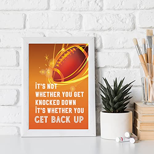 Sports Motivational Quote Phrases Poster Sport Inspirational Quote Art Print Basketball Football Baseball Soccer for Boy's Bedroom Playroom Classroom Living Room Decoration (8"X10” Unframed)