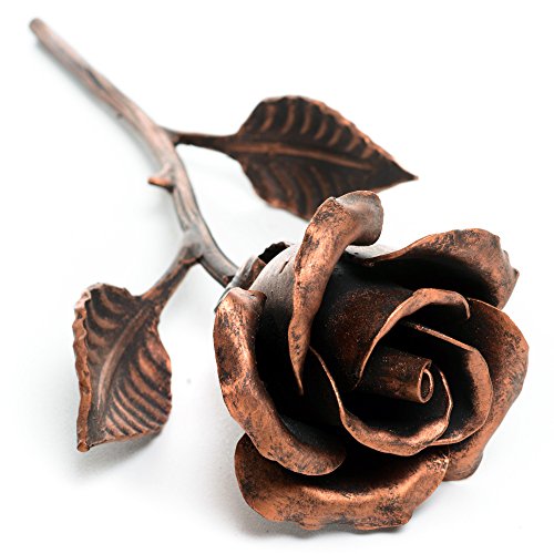 Handcrafted Metal Rose (Copper Stained) - Romantic Anniversary Flower