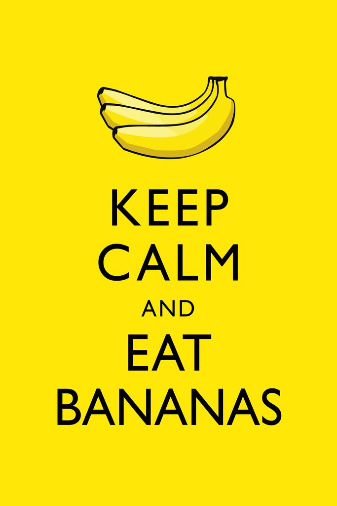 Keep Calm And Eat Bananas Yellow Cool Wall Decor Art Print Poster 12x18