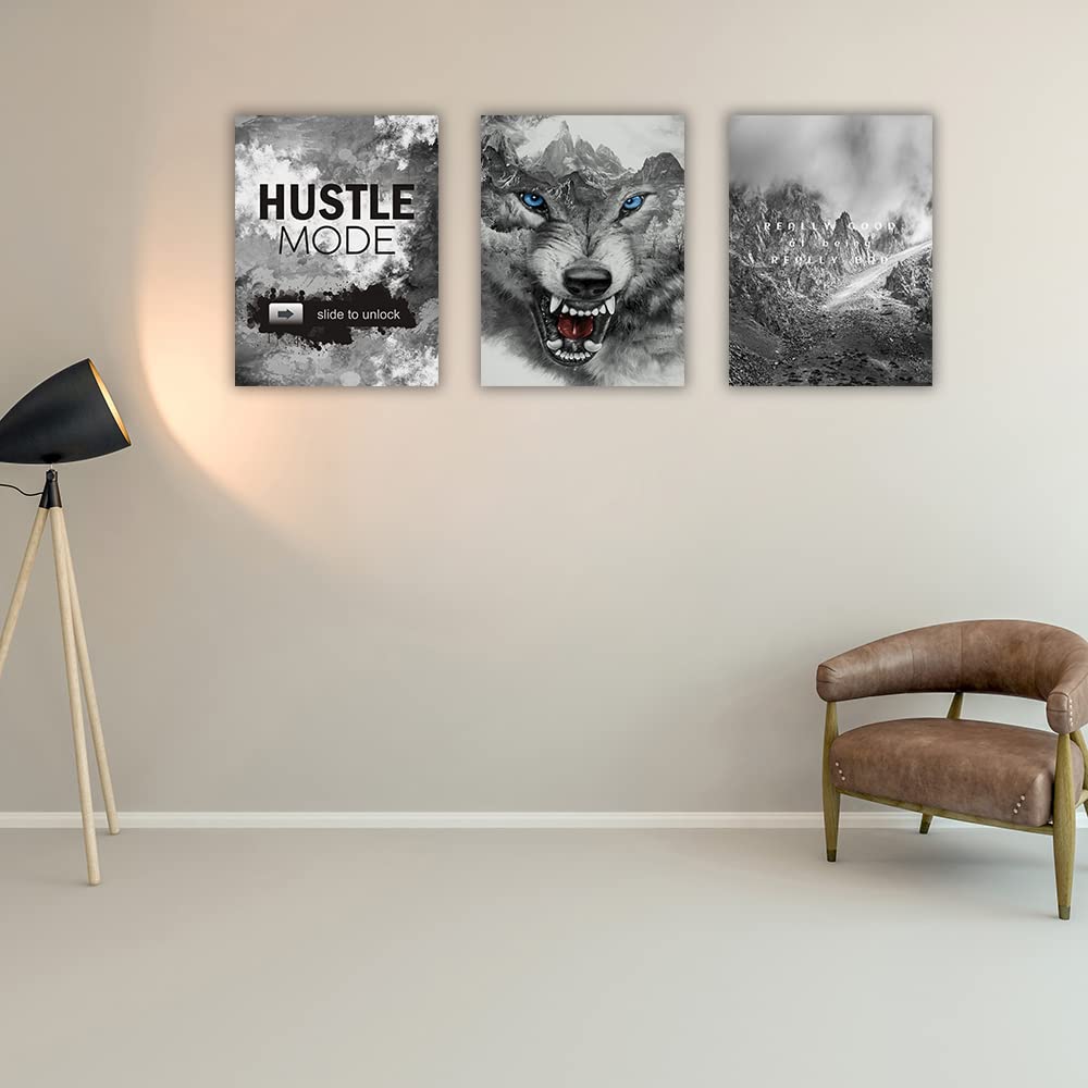 Azrosap 3 Panels Wall Decor Inspirational Canvas Wall Art Motivational Canvas Painting Prints Entrepreneur Quote for Living Room Office Bedroom Home Decor Framed Ready to Hang - 36”Wx16”H
