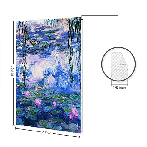 Wayfare Art, Claude Monet Water Lilies Canvas Prints Artwork Wall Art Poster for Home Office Living Room Decorations 8 x 10 inch