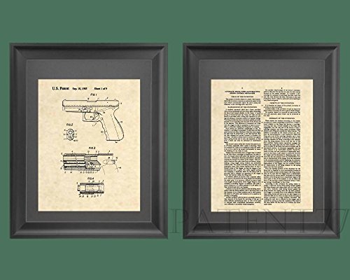 Patent Prints - Glock Pistol - Police Wall Art - Patent Art Poster (8.5 x 11) - 243