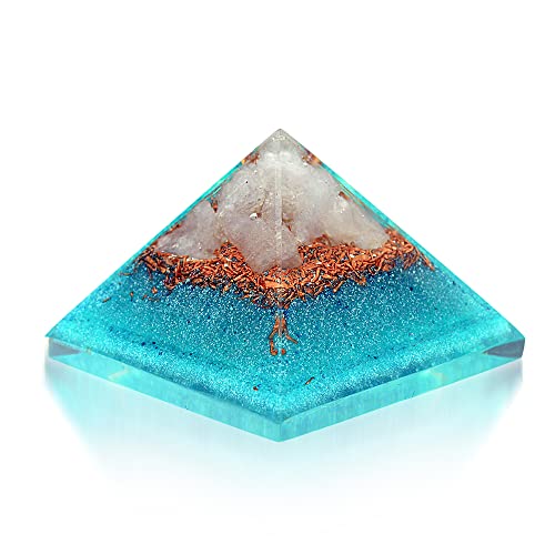 Orgonite Crystals Mental Wellness, Good Luck, Prosperity Set: Portable Mini Pyramids of Maligano Jasper, Green Aventurine, Bronzite, Blue Calcite for self-Esteem, Abundance & Positivity