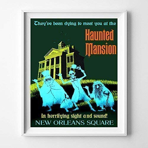 Disneyland Haunted Mansion Wall Art Poster Home Decor Print Vintage Artwork Reproduction - Unframed