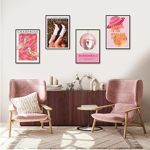 KACHE Pink Taylor Poster Music Midnights Posters for Room Aesthetic Champagne Problems Print Wall Art Preppy Retro Music Wall Decor Posters Gift for Swift fans 10x14 Inch (UNFRAMED)