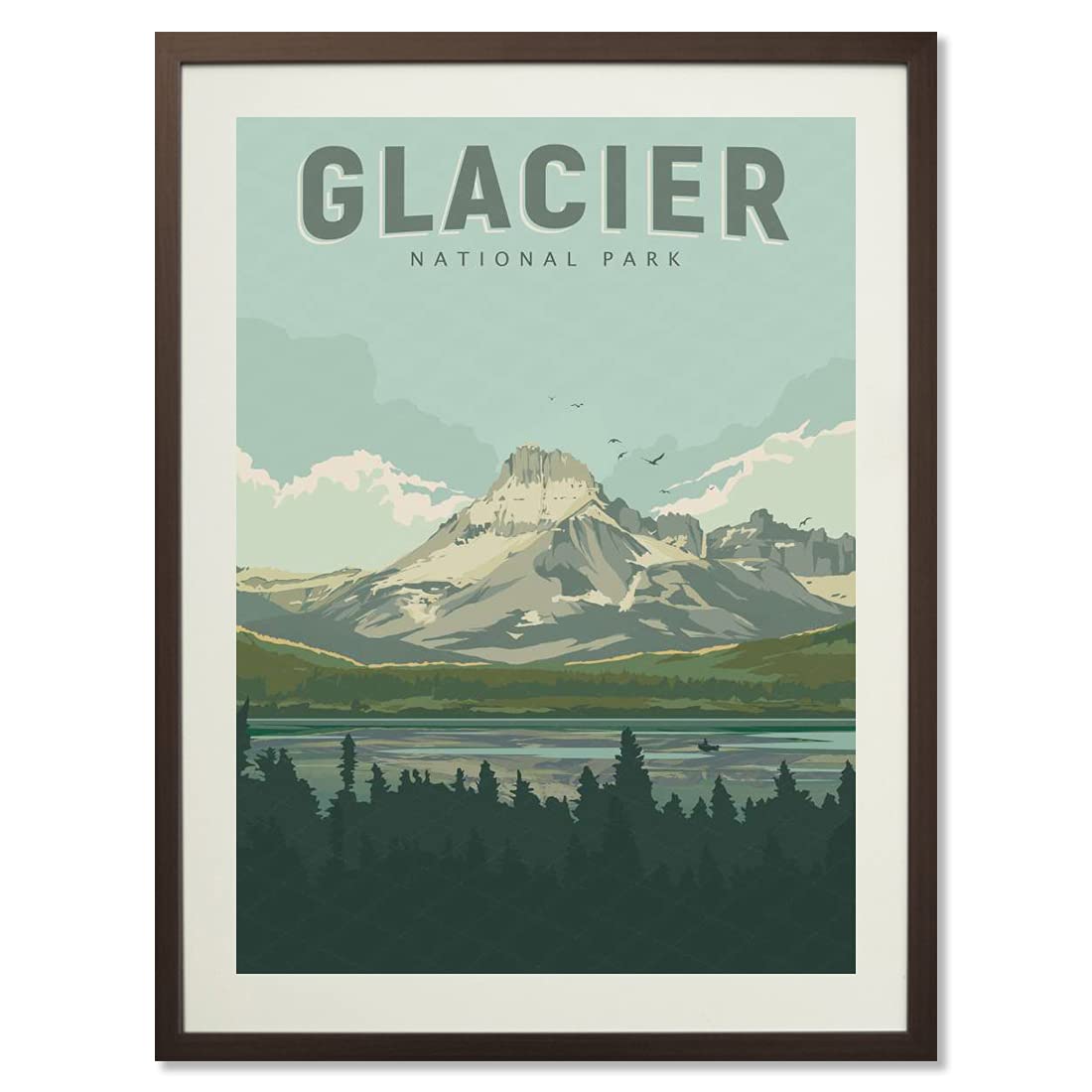 xtvin Glacier National Park Posters Vintage Wall Art Print Decor Painting Gift National Parks of the USA Home Decoration Stickers (12X18 inch)