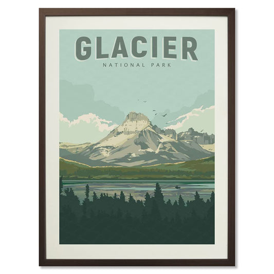 xtvin Glacier National Park Posters Vintage Wall Art Print Decor Painting Gift National Parks of the USA Home Decoration Stickers (12X18 inch)