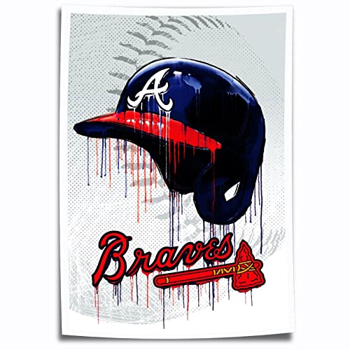 Atlanta City Baseball Poster Print Canvas Wall Art Decor for Living Room Large Picture Wall Art Christmas Gifts To Fans NOUCAN (12x18inch-Unframe,A)