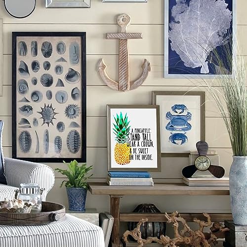 Be a Pineapple-Stand Tall-Wear a Crown Home Decor - Funny Beach Decor Wall Art - Tiki Bar Sign Tropical Wall Art Poster Print - Perfect for Living Room, Office, Church Decor. Unframed - 8 x 10