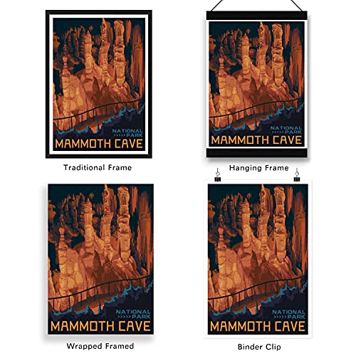 xtvin Mammoth Cave National Park Posters Vintage Wall Art Print Decor Painting Gift National Parks of the USA Home Decoration Stickers (12X18 inch)