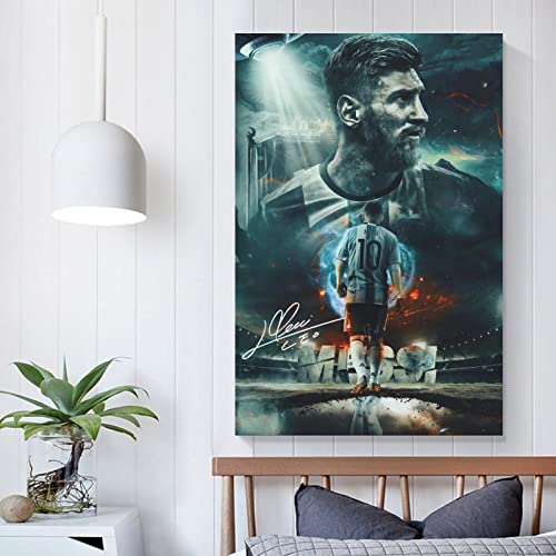 Lionel Messi Poster 1 Wall Art Canvas Print Poster Home Bathroom Bedroom Office Living Room Decor Canvas Poster Unframe: 16x24inch(40x60cm)