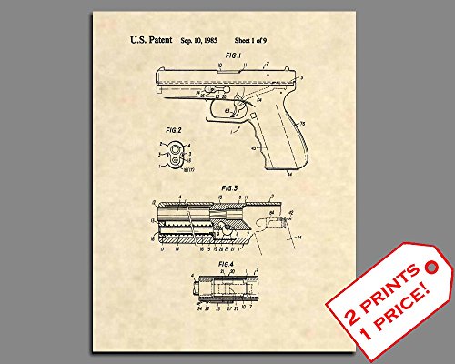 Patent Prints - Glock Pistol - Police Wall Art - Patent Art Poster (8.5 x 11) - 243