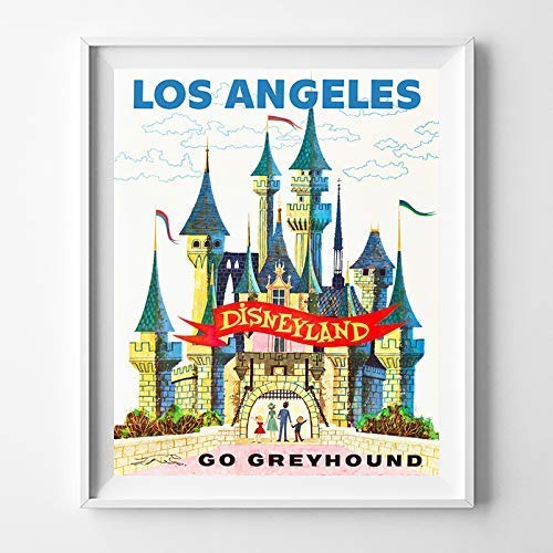 Disneyland Go Greyhound Wall Art Poster Home Decor Print Vintage Artwork Reproduction - Unframed