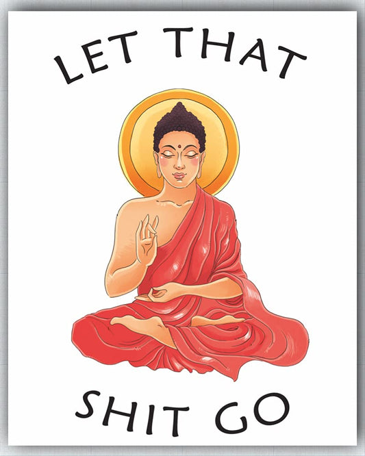 L&O Goods Let That Shit Go Room Posters | Funny Room Decor | Bathroom Art, Dorm Room Posters, Wall Art Decor For Yoga, Bedroom Decorations | Wall Posters Size 8x10 Inches | Not Framed