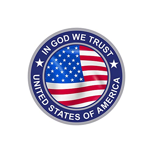 In God, We Trust - American Flag Patriotic Wall Art Poster, This Ready To Frame American Seal Print Is Ideal Christian Wall Decor For Home, Office, Garages, and Man Cave Decor, Unframed - 8x10"