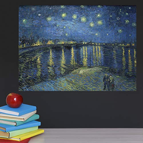 Starry Night Over The Rhone by Vincent Van Gogh - Laminated Fine Art Poster - Wall Art Painting Print - 18 x 24\