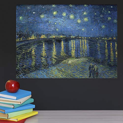 2 Pack - The Starry Night 1889 & Starry Night Over The Rhone by Vincent Van Gogh - Fine Art Poster Prints (Laminated, 18' X 24")
