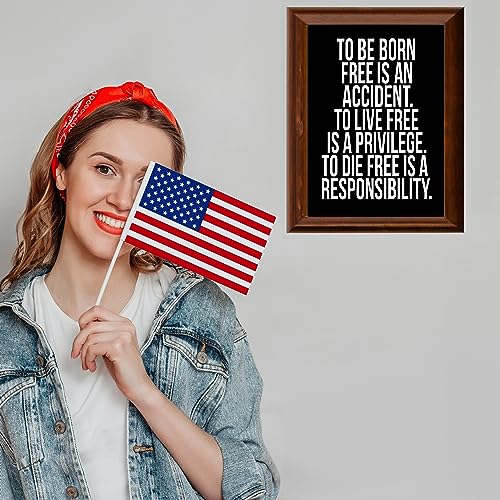 To Be Born, Live And Die Free - Motivational Wall Art Poster, This Pro-American Patriotic Wall Decor Is Ideal For Home Decor, Office, and Great Gift Reminder of Liberty and Freedom, Unframed - 8x10"