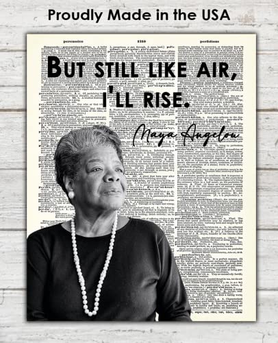 Inspirational Wall Art Poster "But Still Like Air…", Maya Angelou 8x10 Dictionary, Motivational Wall Art & Positive Affirmations Wall Decor for Bedroom, Teen Girl, Boy & Office Decor for Men, Women